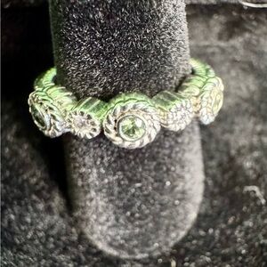 Stunning vintage Judith Ripka .925 green amethyst ring